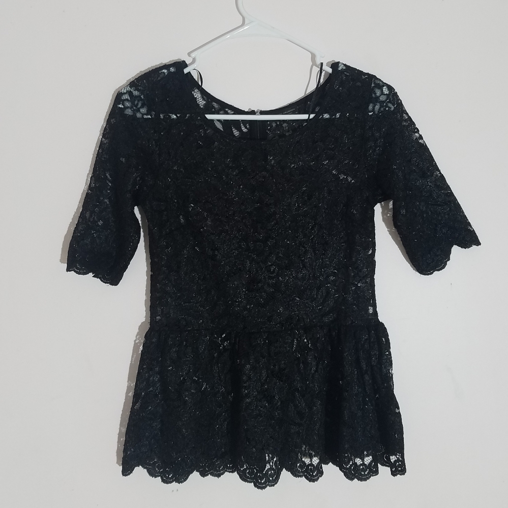 Black Lace Peplum ZARA W&B Collection